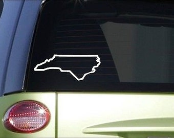 North Carolina State Outline *I098* 8" Sticker Decal State Flag