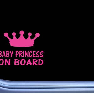 Baby Princess on Board PINK L973 6&quot; Sticker decal baby on board sign