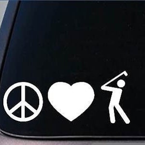 Peace Love Golf Sticker *H152* 8&quot; Vinyl Ball Putter