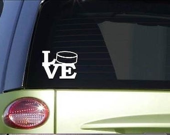 Puck Love Sticker *H173* 6" Vinyl Ice Skate Hockey