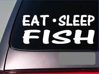 Dye Cut Vinyl Decal eat Sleep Fish Repeat Truck Decal, Laptop