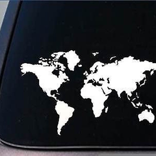 Global World Map Atlas Vinyl Art Decal Sticker 5.5"X9.5" *D744*