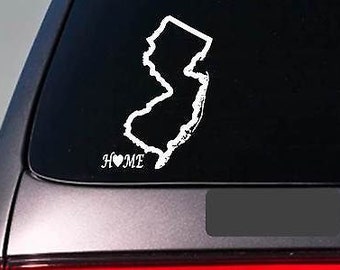 New Jersey Home 6" Sticker *E687* State Outline Home Map Decal Vinyl