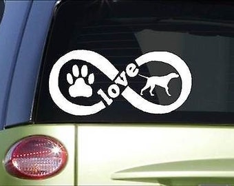 English Pointer Infinity Sticker *H413* 4 X 8.5  Inch Vinyl Dog Decal