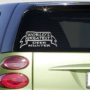 World&#39;S Greatest  Deer Hunter  8&quot; Sticker *F30* Decal Buck Grunt Urine Doe Heat