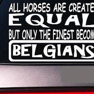Belgians All Horses Equal 6&quot; Sticker *E580* Show Draft Horse Wagon Harness