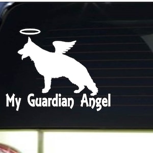 My Guardian Angel GSD *I163* 6&quot; Sticker decal german shepherd schutzhund