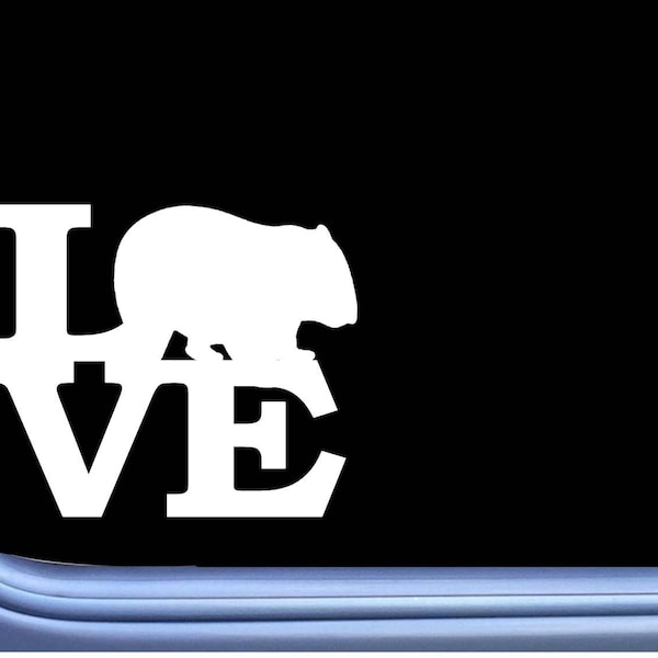 Wombat Love J894 6 inch Sticker Australia Decal