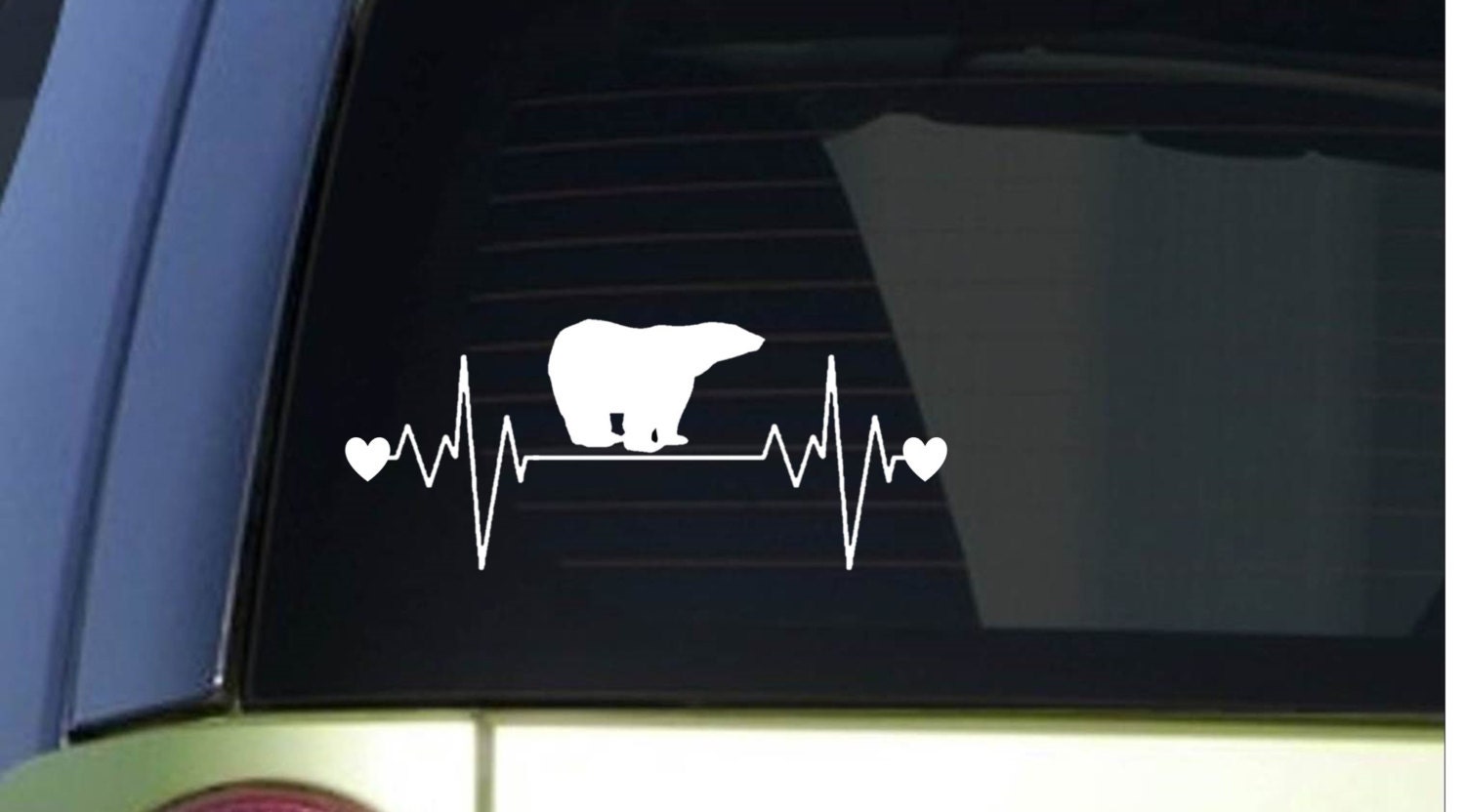 Polar Bear Heartbeat Lifeline I237 8 Wide Sticker - Etsy UK