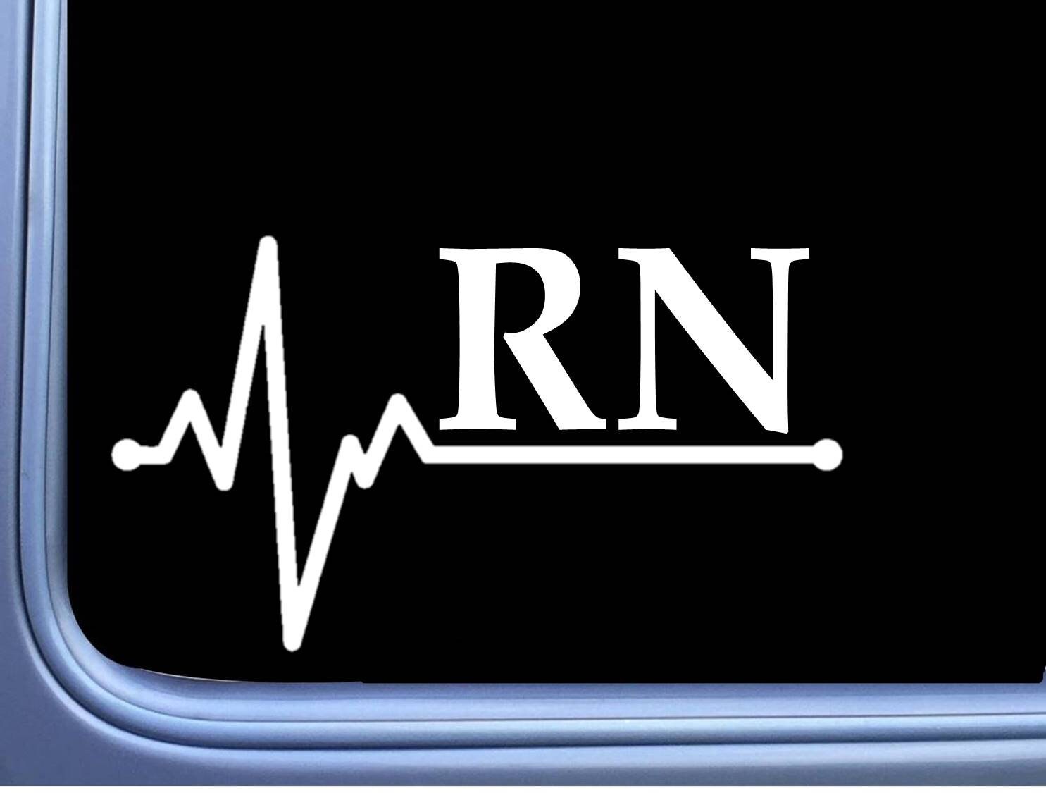 Simple Rn Sticker Registered Nurse Sticker RN Lifeline Sticker - Registered Nurse Decal ...
