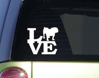 Bulldog Love 6" Sticker *F130* Decal Bulldogs English Bulldog Bulldogge Olde