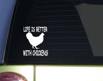 Life Is Better With Chickens Sticker Farm Eggs Decal Car Decal Window Laptop