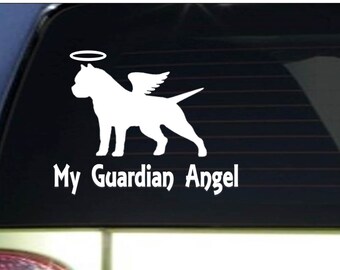 My Guardian Angel pitbull *I162* 6" Sticker decal pit bull american bully