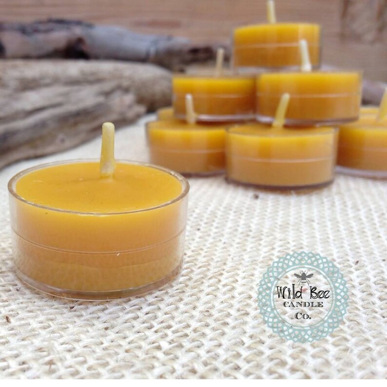 24 Handmade organic beeswax tealights Etsy