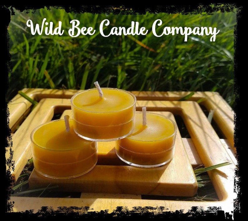 24 Handmade organic beeswax tealights Etsy