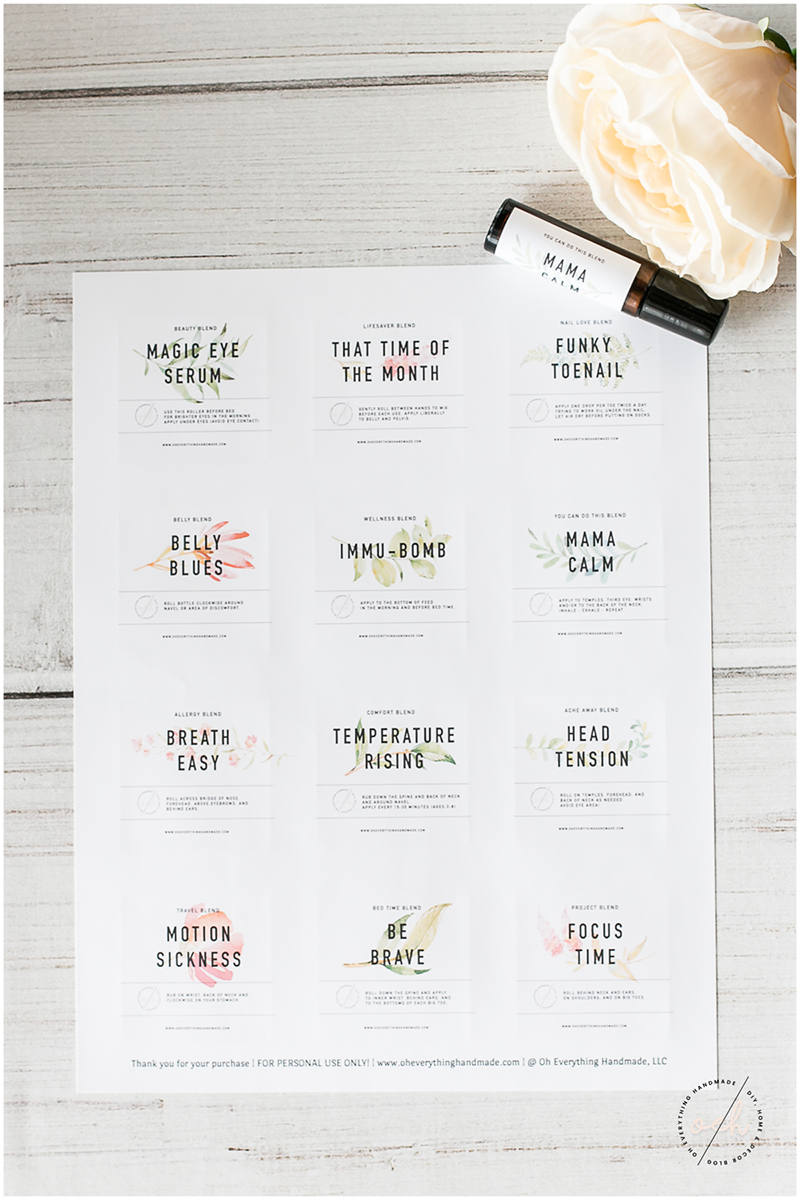 Roller Bottle Labels - Etsy