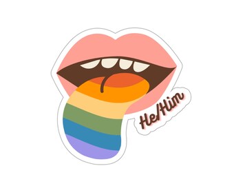 Pronoun Gender Identity LGBTQ Pride Rainbow Queer Waterproof Decal Sticker He/Him