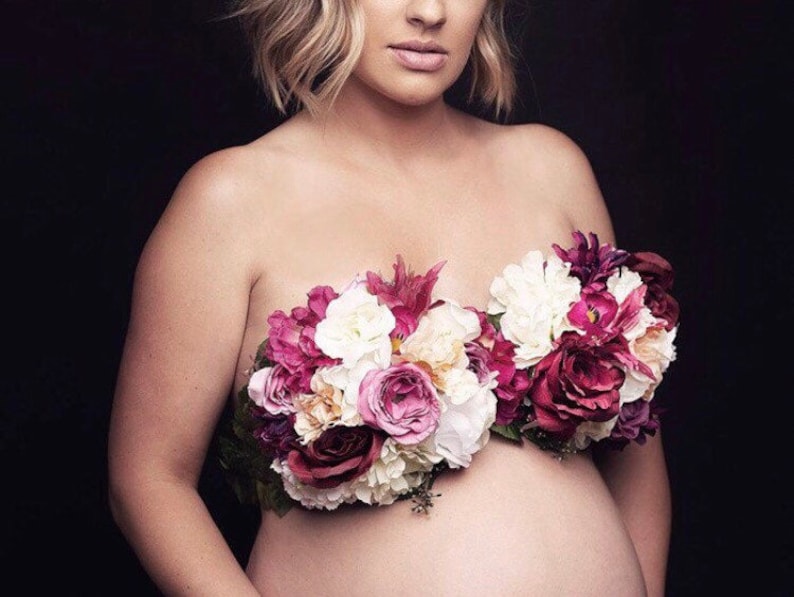 Pregnancy Photos Roses and Merlot Maternity Floral Bra Maternity Photos Maternity Clothes Maternity Photo Prop Floral Maternity Bra