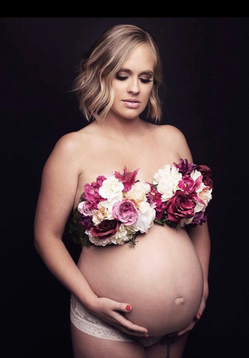 Pregnancy Photos Roses and Merlot Maternity Floral Bra Maternity Photos Maternity Clothes Maternity Photo Prop Floral Maternity Bra