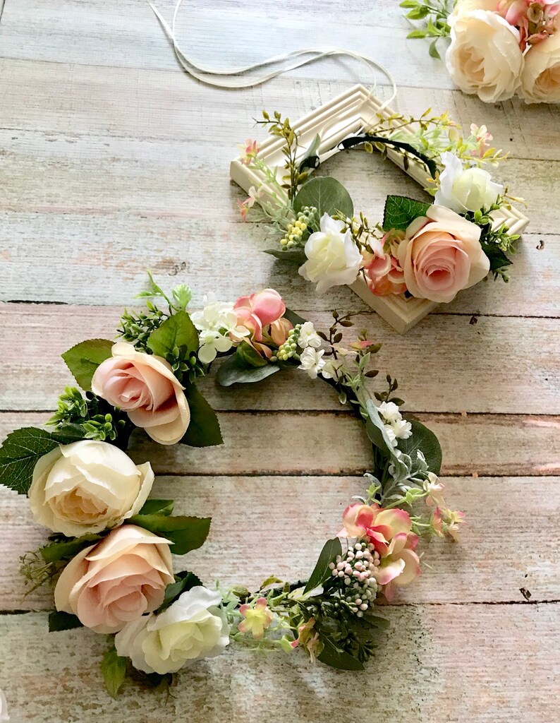 Mom and Baby Matching Crowns Touch Of Pink Crown Wedding Etsy