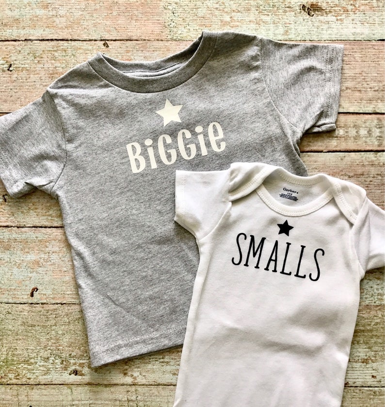 Biggie Smalls Shirt Set, Big Sister Little Sister, Big Brother Little Brother, Big Brother Little Sister, Big Sister Little Brother 