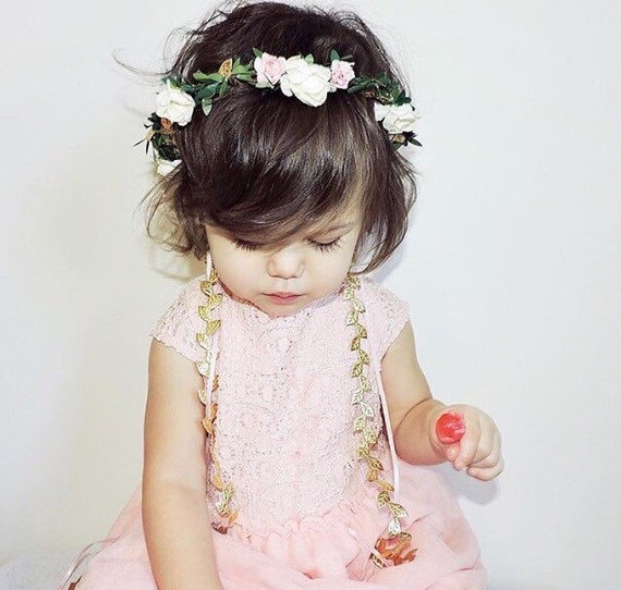Couronne De Fleur De Bebe Ivoire Rose Or Couronne De Fille Etsy Couronne De Fleur De Bebe Ivoire Rose Or Couronne De Fille Etsy