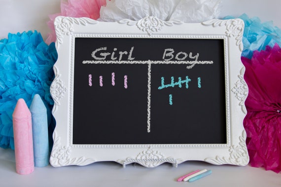 Gender Reveal Party Decoration Framed Chalkboard With Easel 21 Etsy