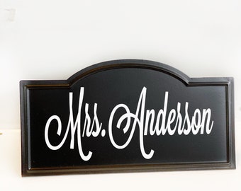 Desk Name Sign - Customized Office Desk Name Plate - Personalized Chalkboard - Teacher Realtor Lawyer Sign Professional Business Gift