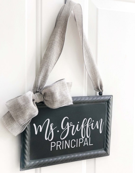 Principal Sign CHALKBOARD Personalize Hanging Door Signs | Etsy