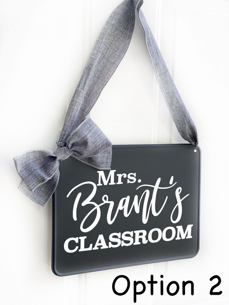 CHALKBOARD Personalize Hanging Door Signs Plaque Customize Bow Etsy
