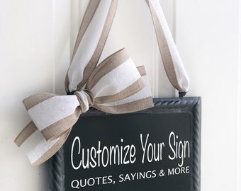 MAKE YOUR SIGN - Personalized Hanging Chalkboard Signs - Front Door -  Office - Classroom - Photo Prop - Custom Gift
