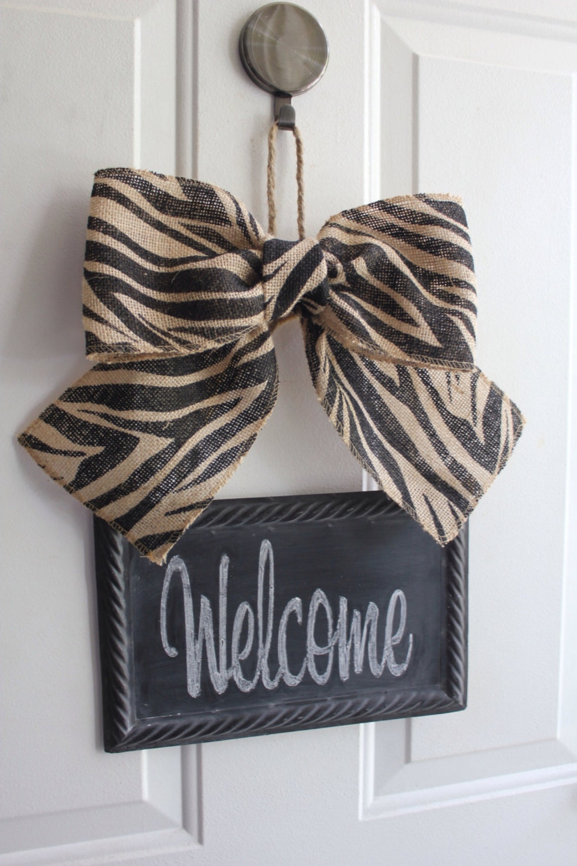 Door Sign CHALKBOARD Sign Door Hanging Black Chevron Etsy