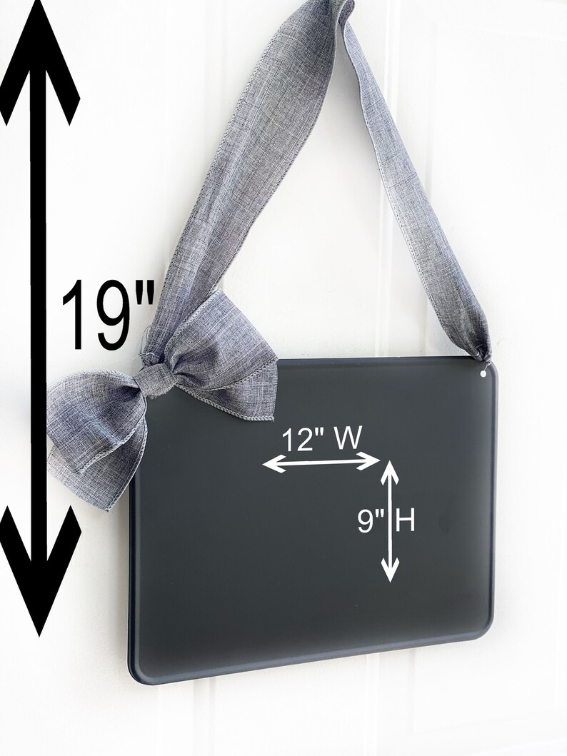 CHALKBOARD Personalize Hanging Door Signs Plaque Customize Bow Etsy