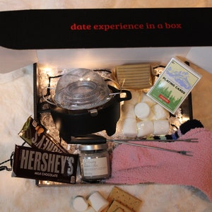 BESTSELLER Camp Date Night Box for Two Camp Smore Set Camping Kit Activity Box Couple Gift Basket Date Night Kit for Couple image 2