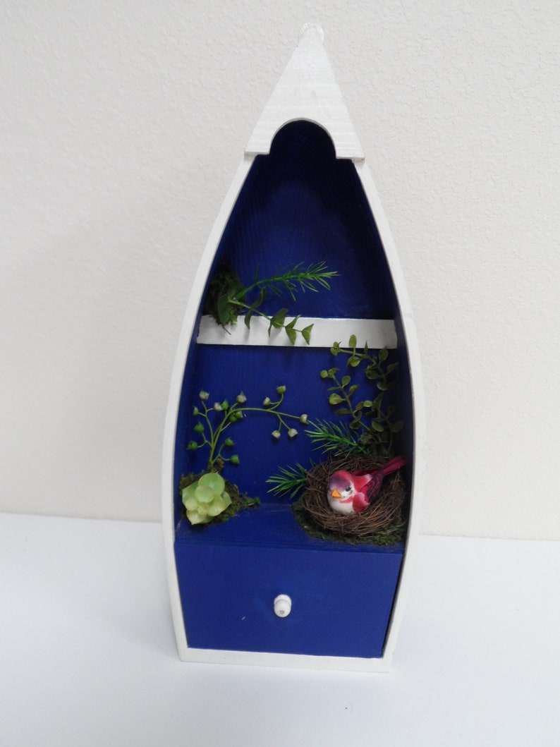 Clearance Item Wooden Canoe Decorative Canoe With Bird And Etsy
