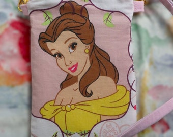Upcycled Disney Princess Cellphone Purse, Theme Park Travel Bag