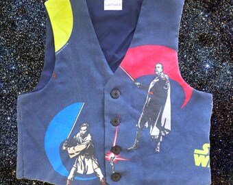 Clonewars Starwars Vest from Upcycled Vintage Sheets