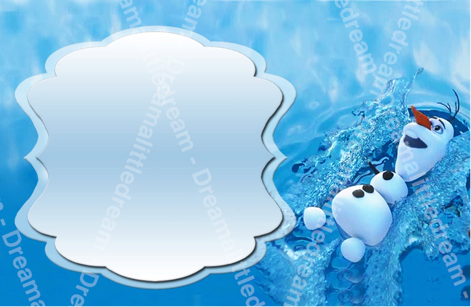 Olaf in Summer Editable Label - Etsy