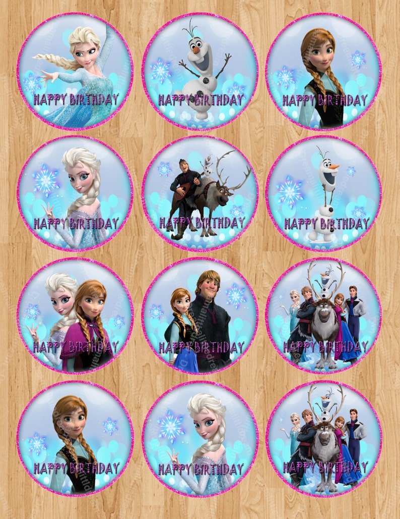 Disney Frozen Birthday Editable Stickers Etsy