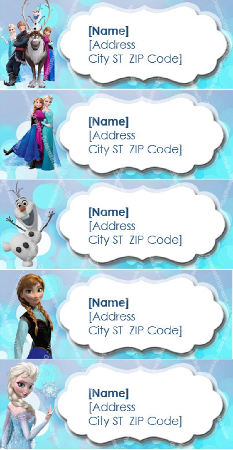 Disney Frozen Printable Address Label Etsy