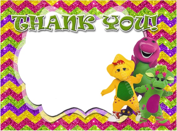 Barney Thank You Cards - Etsy