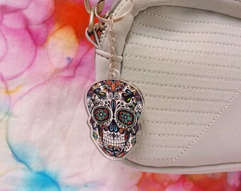 Sugar Skull Acrylic Keychain