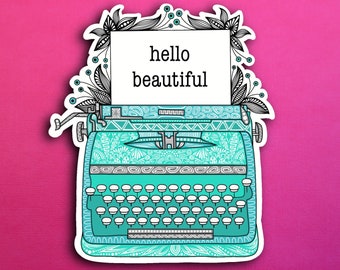 Digital Download Thank You Cards in Teal Yellow Coral Typewriter Font Simple Text Print at Home Instant Printable 5 x 7 Cards DTY20022