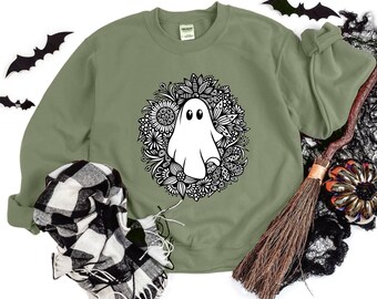 Green Floral Ghost Crewneck!