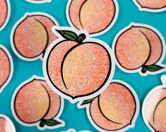 Mini Peach Sticker (WATERPROOF)