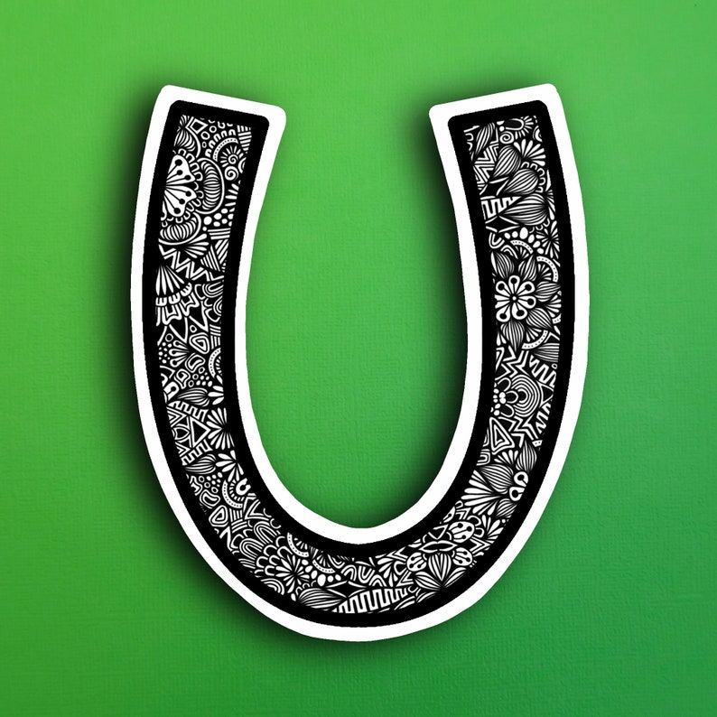 Small Block Letter U Sticker WATERPROOF | Etsy