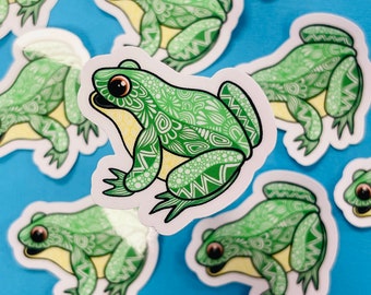 Mini sitting frog Sticker (WATERPROOF)