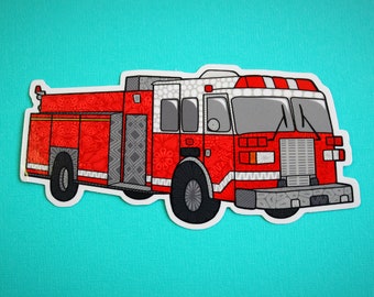 Fire Truck Sticker (WATERPROOF)