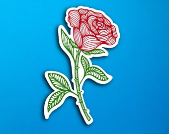 Rose June Birth Flower Sticker (WATERPROOF)