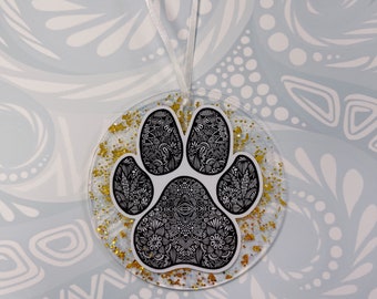 Black Paw acrylic ornament!